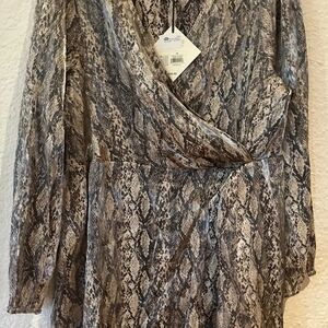 Ava & Viv Black and Cream Patterned Dress